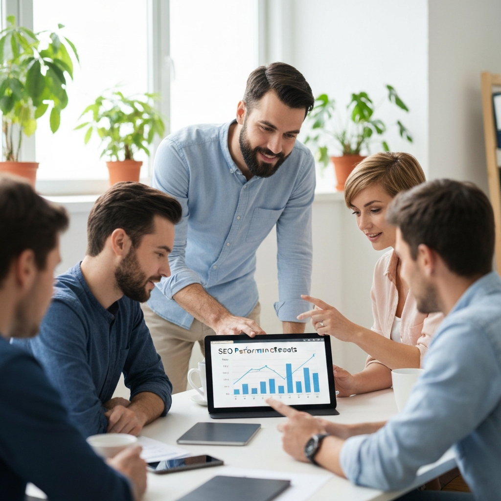 Équipe SEO en réunion